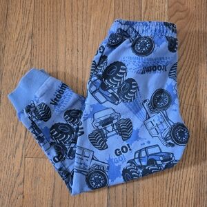 KIDS Boys Blue Monster Truck Print Sweatpants Size 5 / EU 110cm